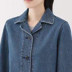 Clearance Muji Veste de travail en denim mélangé kapok pour femme