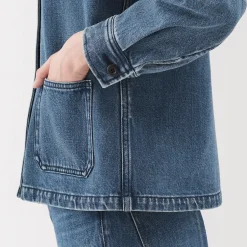 Clearance Muji Veste de travail en denim mélangé kapok pour femme