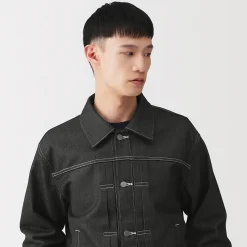 Muji Veste en denim polyester recyclé pour homme