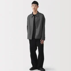 Clearance Muji Veste en lin avec cordon de serrage pour homme