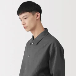 Clearance Muji Veste en lin avec cordon de serrage pour homme