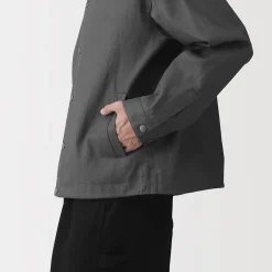 Clearance Muji Veste en lin avec cordon de serrage pour homme