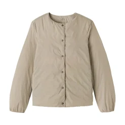 Muji Veste légère pliable en nylon recyclé sans col pour femme