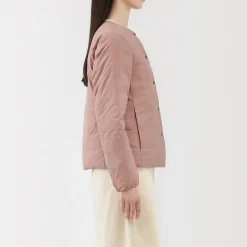 Muji Veste légère pliable en nylon recyclé sans col pour femme