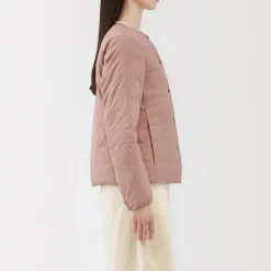 Muji Veste légère pliable en nylon recyclé sans col pour femme