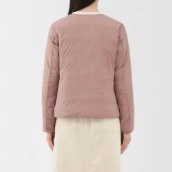 Muji Veste légère pliable en nylon recyclé sans col pour femme
