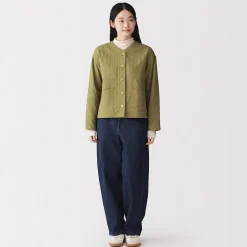 Clearance Muji Veste matelassée en gaze double de kapok mélangé pour femme