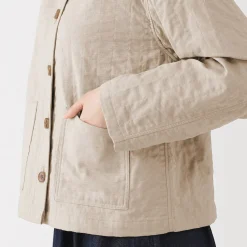 Clearance Muji Veste matelassée en gaze double de kapok mélangé pour femme