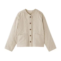 Clearance Muji Veste matelassée en gaze double de kapok mélangé pour femme
