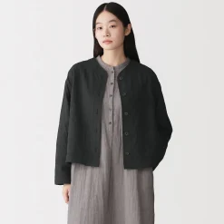 Clearance Muji Veste matelassée en gaze double de kapok mélangé pour femme