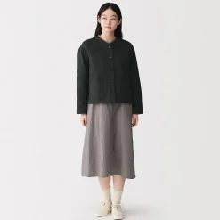 Clearance Muji Veste matelassée en gaze double de kapok mélangé pour femme