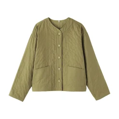 Clearance Muji Veste matelassée en gaze double de kapok mélangé pour femme