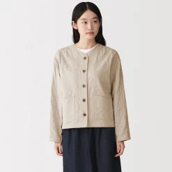 Clearance Muji Veste matelassée en gaze double de kapok mélangé pour femme