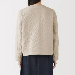 Clearance Muji Veste matelassée en gaze double de kapok mélangé pour femme