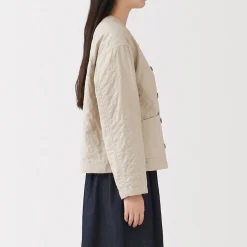Clearance Muji Veste matelassée en gaze double de kapok mélangé pour femme