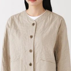 Clearance Muji Veste matelassée en gaze double de kapok mélangé pour femme