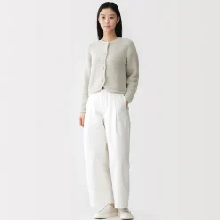 Muji Veste tricotée bouclée en mélange de coton pour femme