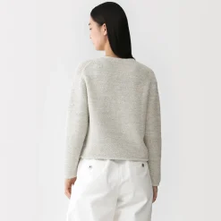 Muji Veste tricotée bouclée en mélange de coton pour femme