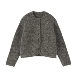 Muji Veste tricotée bouclée en mélange de coton pour femme