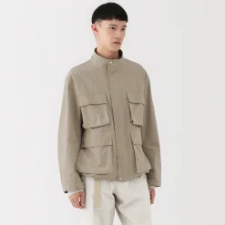 Clearance Muji Veste utilitaire déperlante en nylon recyclé pour homme