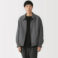 Outlet Muji Veste zippée en nylon recyclé déperlant pour homme