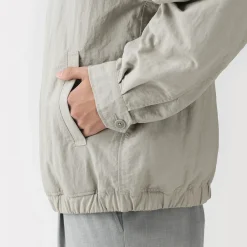 Outlet Muji Veste zippée en nylon recyclé déperlant pour homme