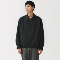 Outlet Muji Veste zippée en nylon recyclé déperlant pour homme