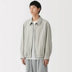 Outlet Muji Veste zippée en nylon recyclé déperlant pour homme
