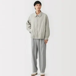 Outlet Muji Veste zippée en nylon recyclé déperlant pour homme