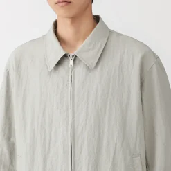Outlet Muji Veste zippée en nylon recyclé déperlant pour homme